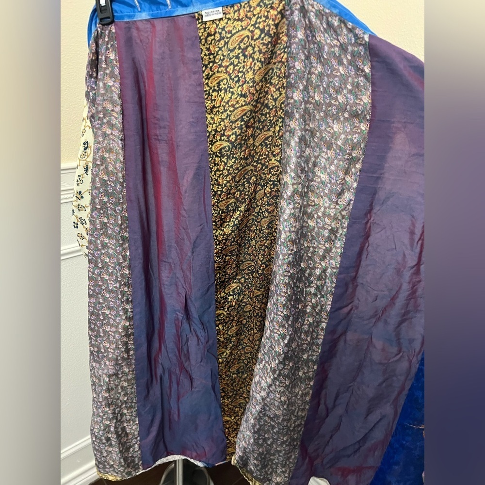 Boho Patchwork Reversible Wrap Skirt โ 100% Rayon โ Made in India - Picture 5 of 13